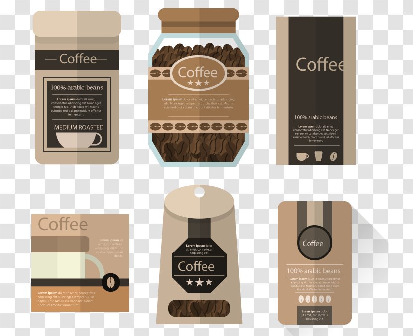 Coffee Paper Packaging And Labeling Design Transparent PNG