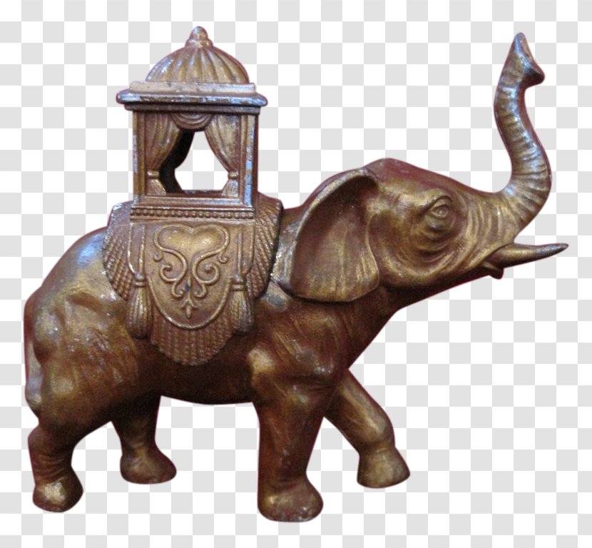 Indian Elephant African Statue Carving Figurine - Bronze Tripod Transparent PNG