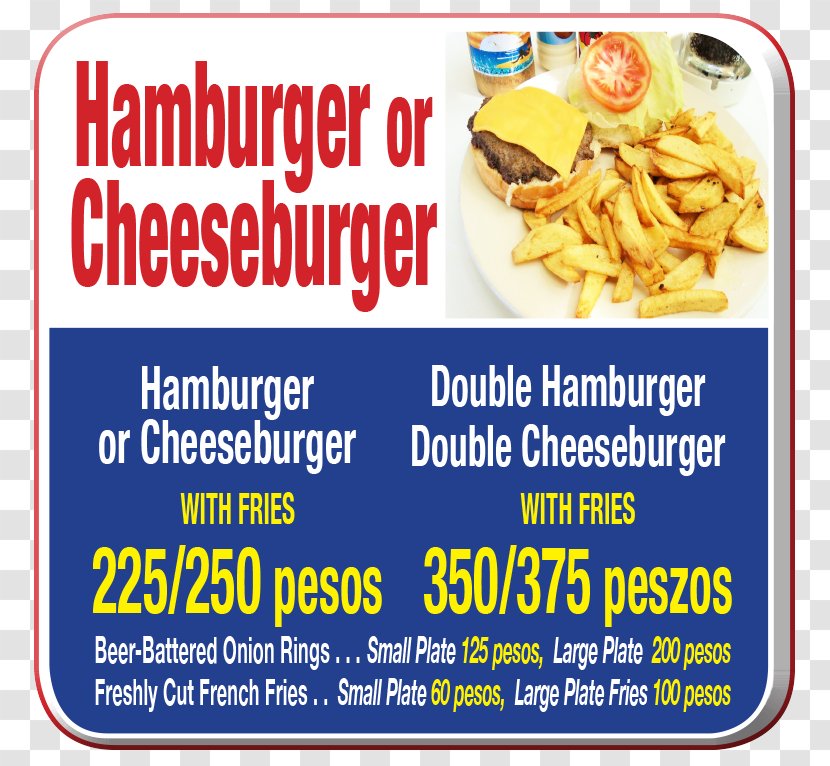 Fast Food Junk Meal Recipe Cuisine - Restaurant Menu Prices Transparent PNG