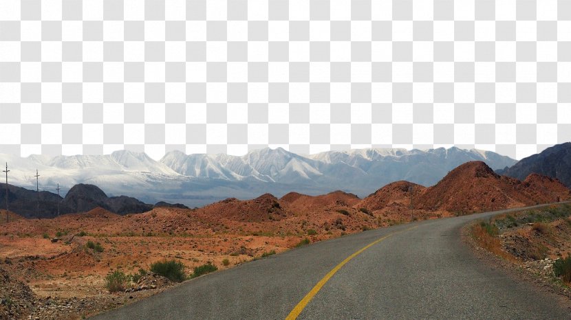 Road Highway Cement - Landscape - Snowy Mountain Transparent PNG