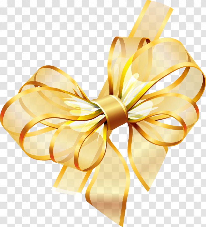 Ribbon Gold Clip Art - Gift - Beautiful Bow Creative Transparent PNG
