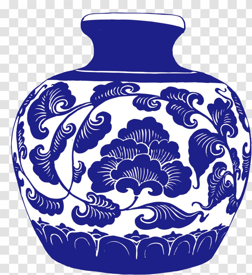 Porcelain Blue And White Pottery Ceramic Motif - Purple - Antique Bottle Transparent PNG