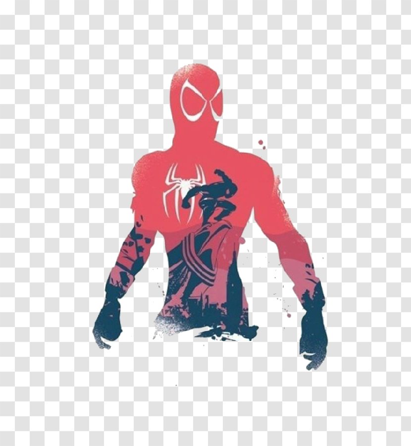 Spider-Man Iron Man Batman Superhero Poster - Watercolor Transparent PNG