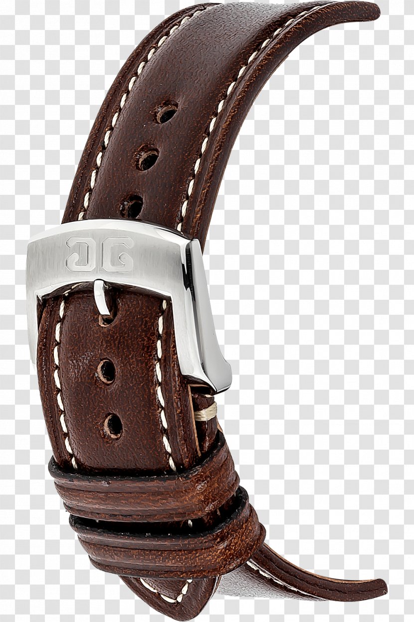 Watch Strap Leather Belt Buckles - Brown Transparent PNG