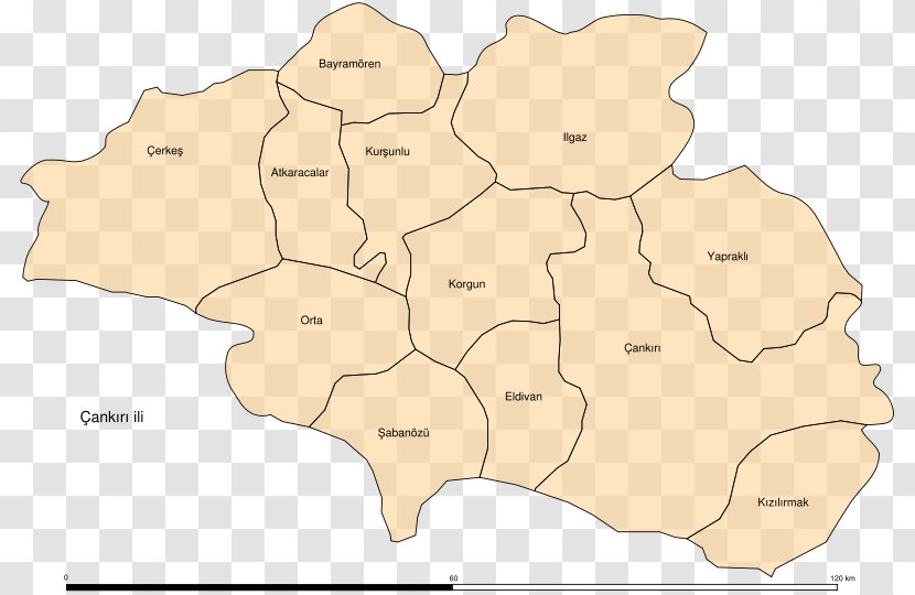 Çankırı Map Ecoregion - Area Transparent PNG