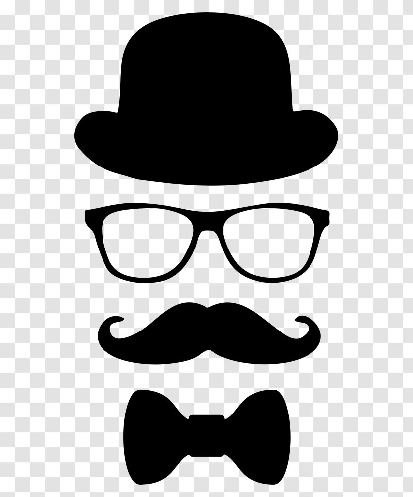 Moustache Top Hat Glasses Bow Tie - Logo Transparent PNG