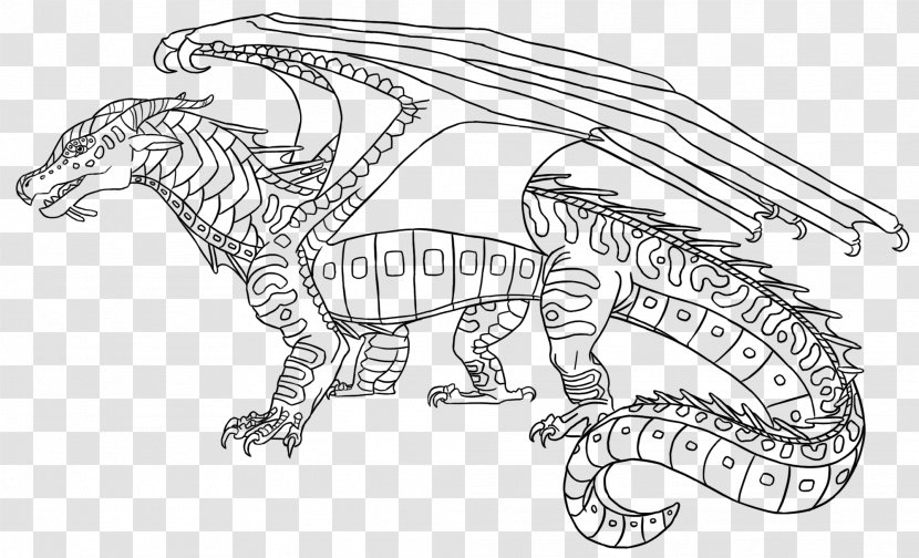 Wings Of Fire The Dark Secret Coloring Book Line Art - Fictional Character - Reptile Transparent PNG