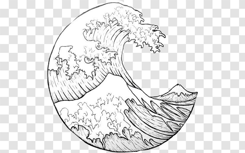 The Great Wave Off Kanagawa Japan Wind Drawing - Frame Transparent PNG