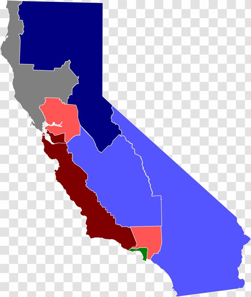 Atlas Of California Map United States District Court - Area Transparent PNG
