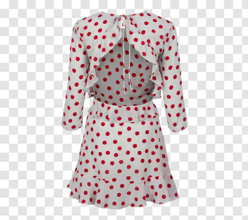 Dress Clothing Sleeve Polka Dot Collar - Magenta Transparent PNG