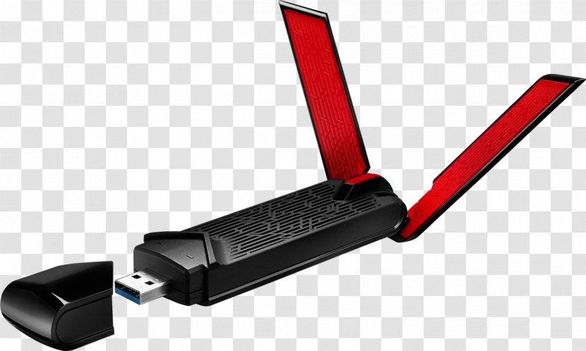 Asus Usbac68 Dualband Ac1900 Usb 3.0 Wifi Adapter With Included Cradl Wi-Fi ASUS PCE-AC68 - Laptop Transparent PNG