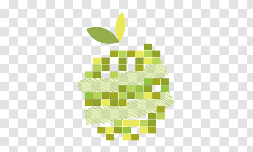 Mosaic Pixel Auglis - Green Apple Pixels Transparent PNG