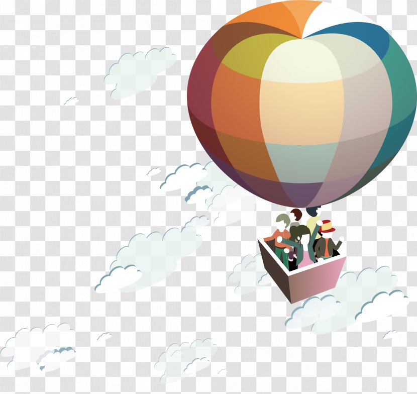 Aircraft Hot Air Balloon - Silhouette - Vector Color Transparent PNG