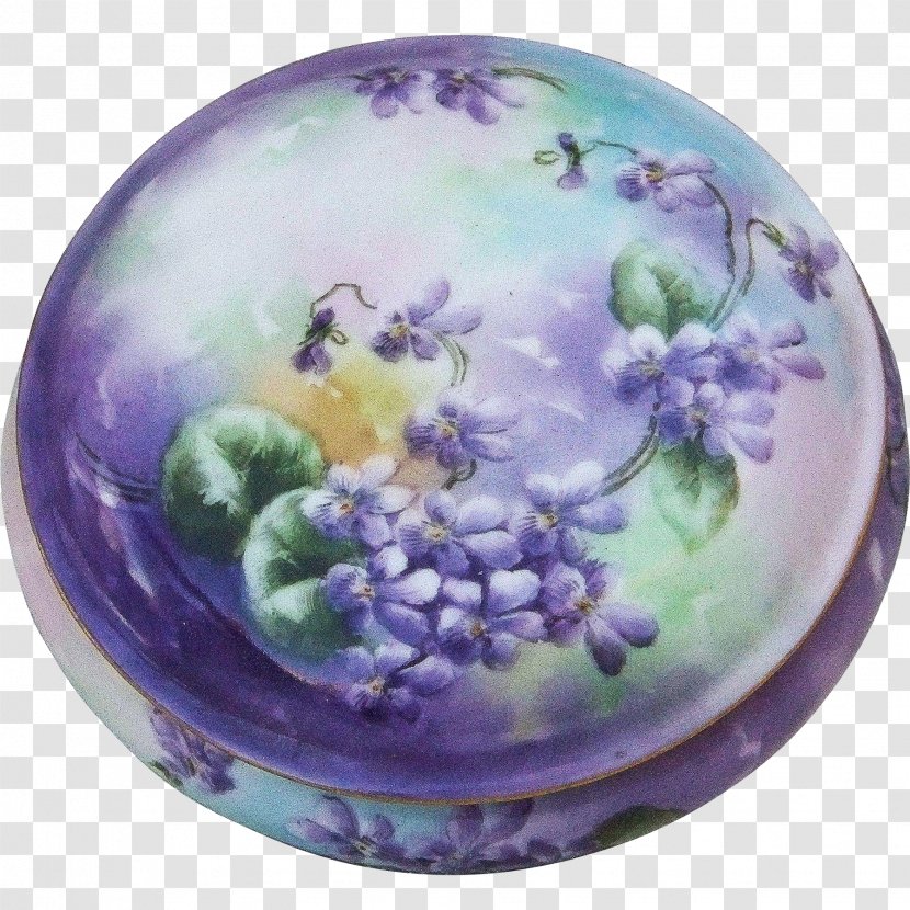 Plate Porcelain Purple - Hand Painted Flower Decorative Box Transparent PNG