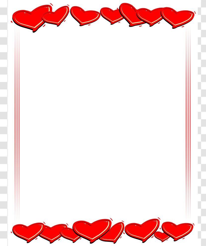 Right Border Of Heart Valentine's Day Clip Art - Valentines - Hearts Pictures Transparent PNG