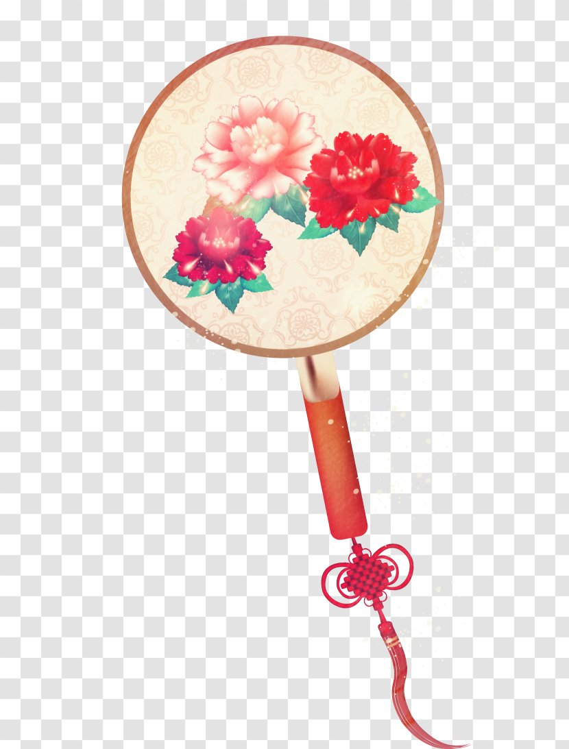 Hand Fan - Petal - Vector Hand-painted Chinese Sub Transparent PNG