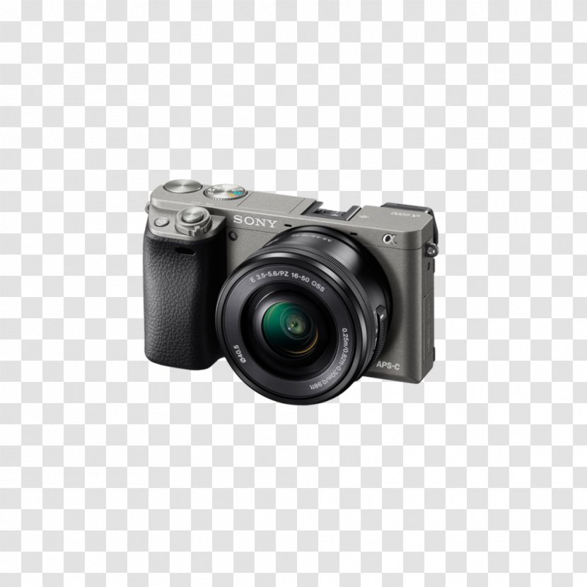 Mirrorless Interchangeable-lens Camera Sony E PZ 16-50mm F/3.5-5.6 OSS 索尼 A6000 24.3 MP Digital - 16 50mm Lens - 1080pGraphite Gray16-50mm Kit SLRSony Wireless Headsets Smartphones Transparent PNG