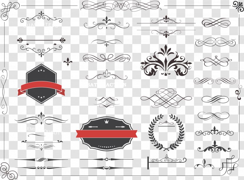 Motif - Black And White - Edge Of The Border Vector Material Transparent PNG