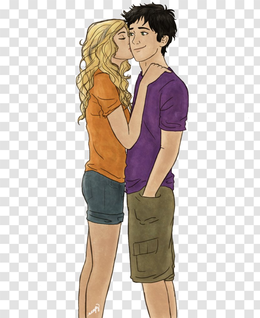Annabeth Chase Percy Jackson & The Olympians Fan Art Heroes Of Olympus - Silhouette - Kiss Transparent PNG