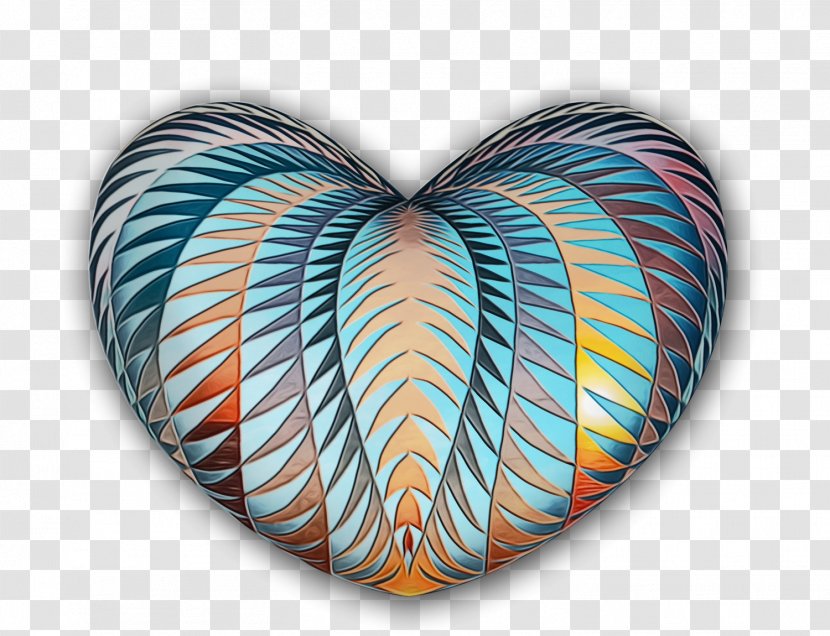Heart Cartoon - Turquoise - Symmetry Orange Transparent PNG