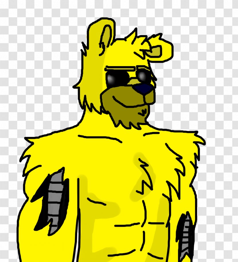 Five Nights At Freddy's Line Art Cartoon Clip - Yellow - Golden Brain Transparent PNG