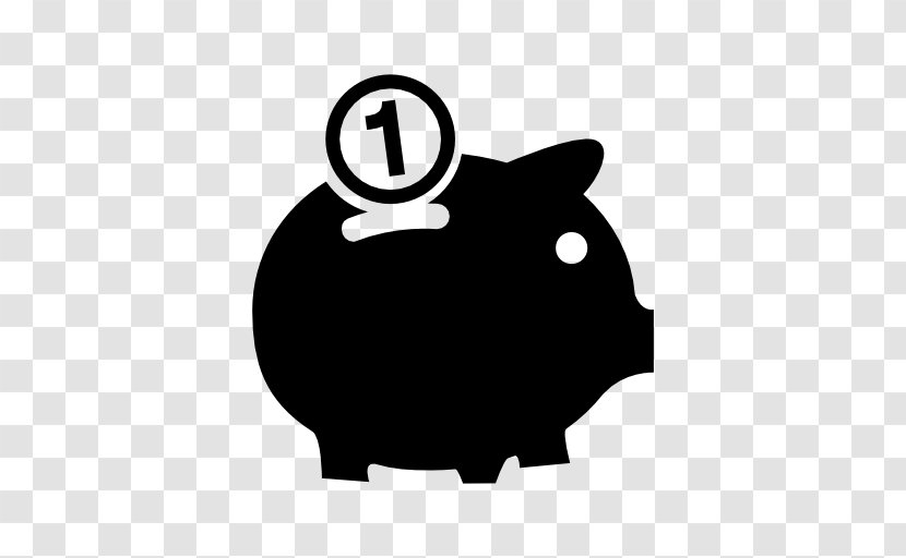 Icon Design Business - Black And White - Piggy Bank Transparent PNG