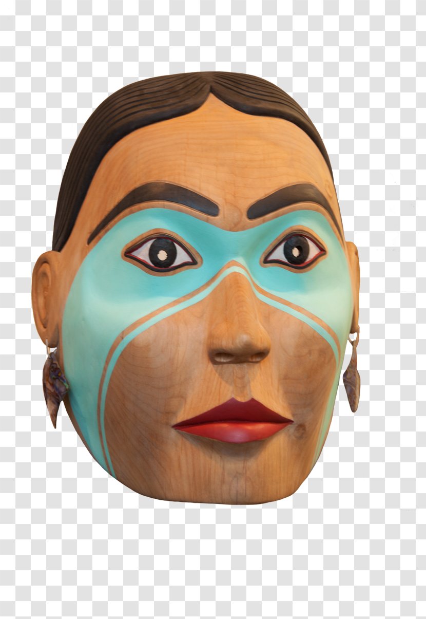 Ellen Neel Totem Pole Mask Carver Face - Masque Transparent PNG