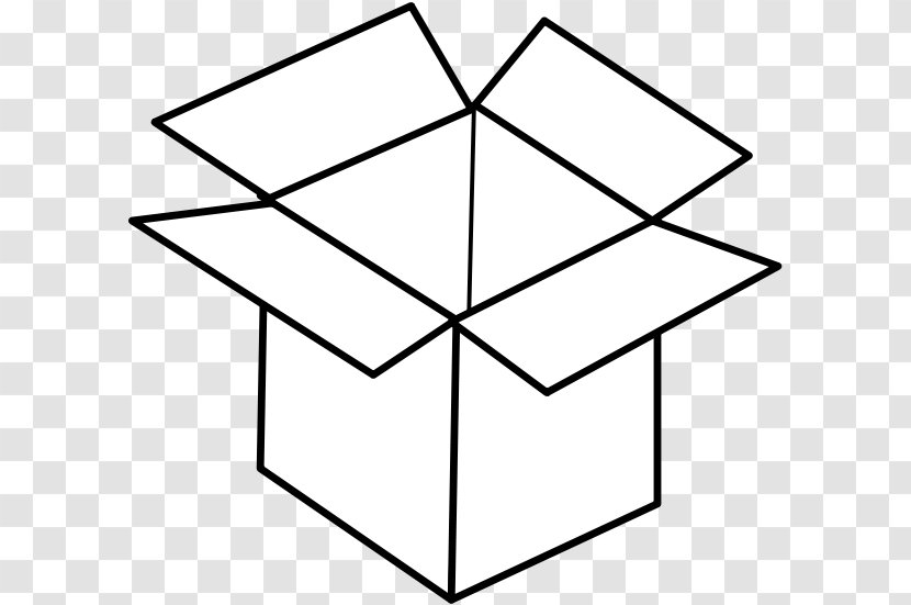 Box Coloring Book Black And White Clip Art - Triangle - Open-Box Cliparts Transparent PNG