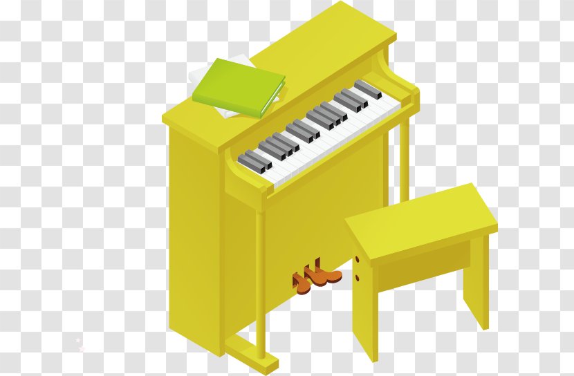 Piano Spinet Yellow - Technology - Vector Transparent PNG