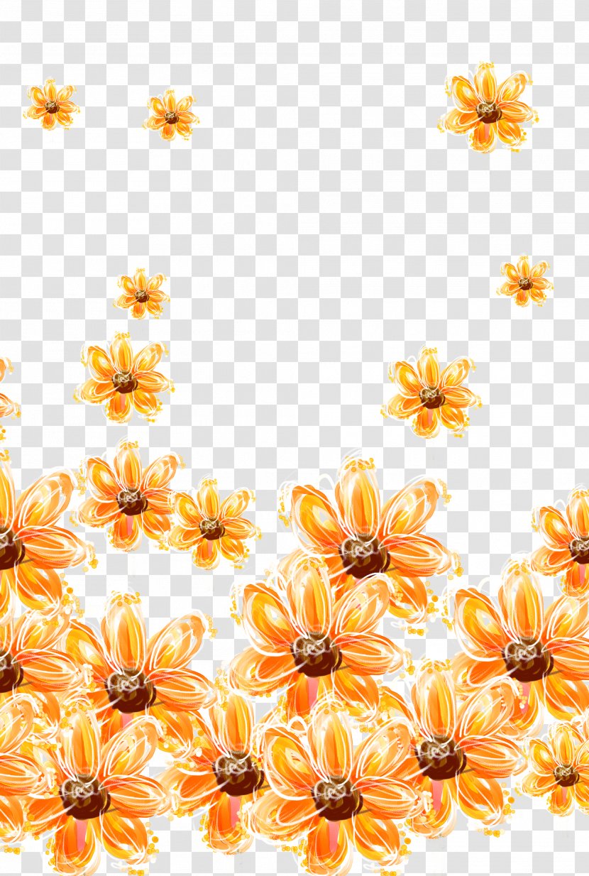 Yellow Painted Flower - Pattern - Flora Transparent PNG