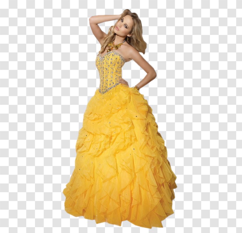 Evening Gown Dress Kokerjurk Woman - Yellow - Shoulder Transparent PNG