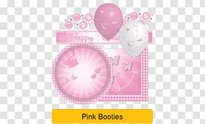 Baptism Confirmation Pink Botina Balloon - Letterhead Transparent PNG