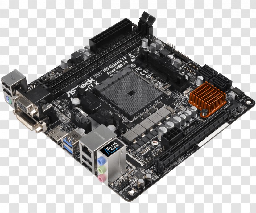 Mini-ITX Motherboard Socket FM2+ CPU - Asrock Ddr3 Fm2 Motherboards A68mitx - Tv Tuner Card Transparent PNG