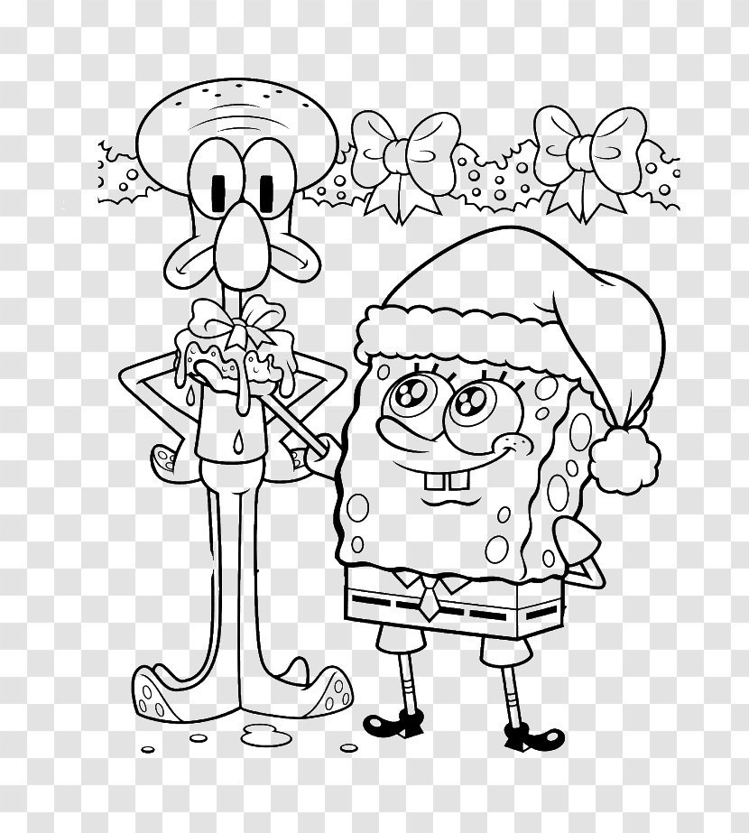Squidward Tentacles Patrick Star Coloring Book Christmas Day It's A SpongeBob Christmas! - Silhouette - Sponge Bob Transparent PNG