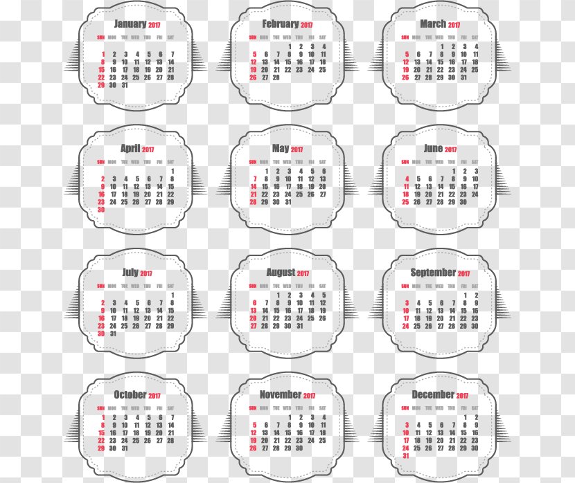 Calendar Download Clip Art - Point - Grey Seal Style New Year Transparent PNG