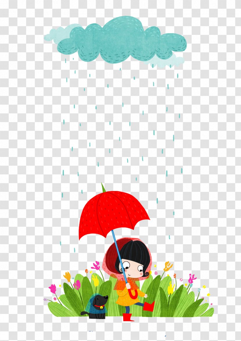 Umbrella Illustration - Art - Red Rainy Day Transparent PNG