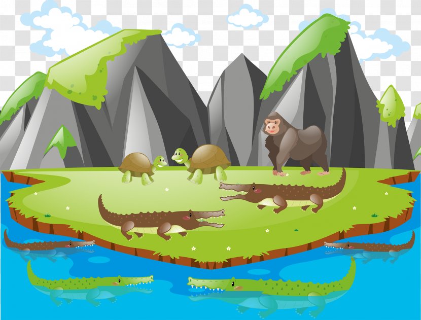 Royalty-free Euclidean Vector Illustration - Leisure - Animal Island Background Transparent PNG