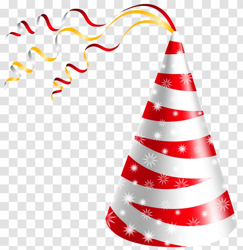 Party Hat Birthday Clip Art - Cone - White And Red Clipart Image Transparent PNG
