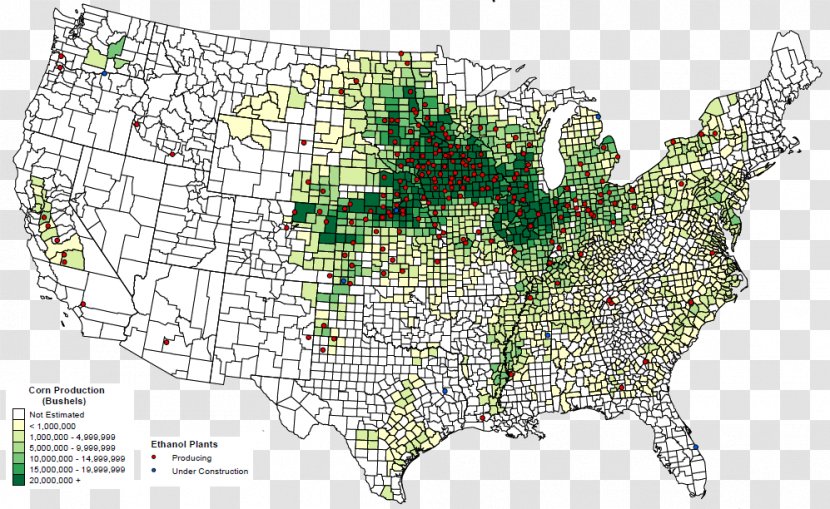 Corn Belt Production In The United States Department Of Agriculture National Agricultural Statistics Service Ethanol Fuel - County - Urban Design Transparent PNG