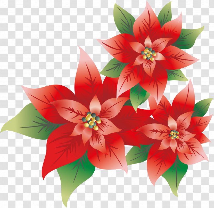 Christmas Clip Art - Flora - Burgundy Flowers Transparent PNG