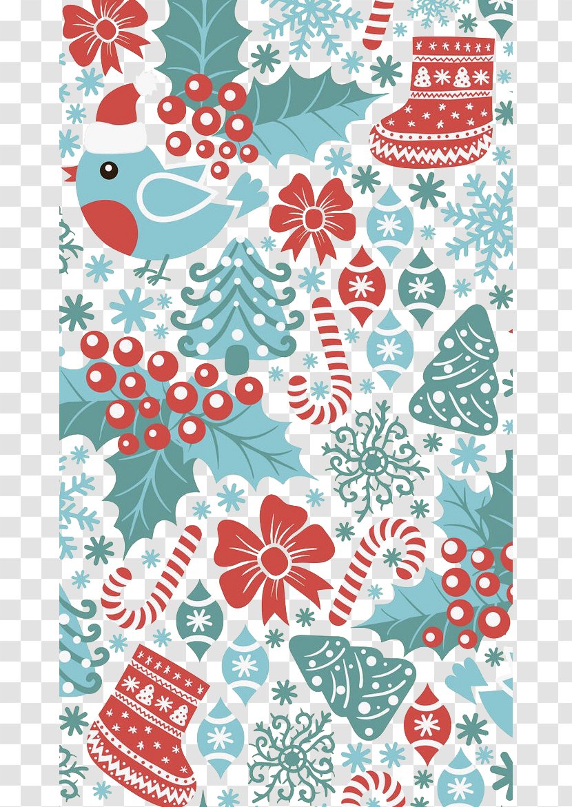 Christmas Tree Illustration - Area - Cartoon Bird Background Transparent PNG