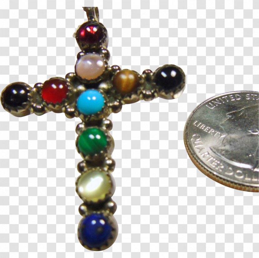 Turquoise Bead Religion Body Jewellery - Colored Cross Sterling Silver Transparent PNG