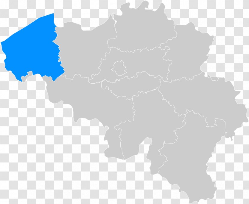 Flemish Region Vector Map Blank - Occident Transparent PNG