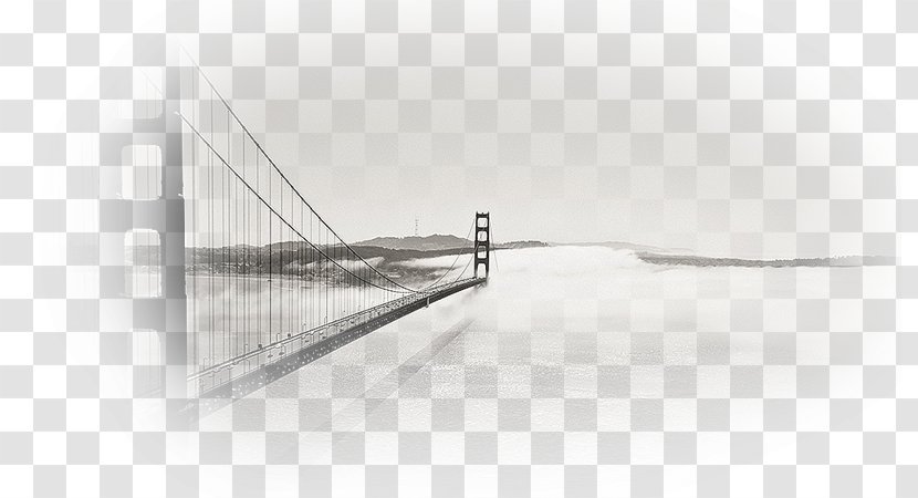 Golden Gate Bridge Bridge–tunnel - Black And White Transparent PNG