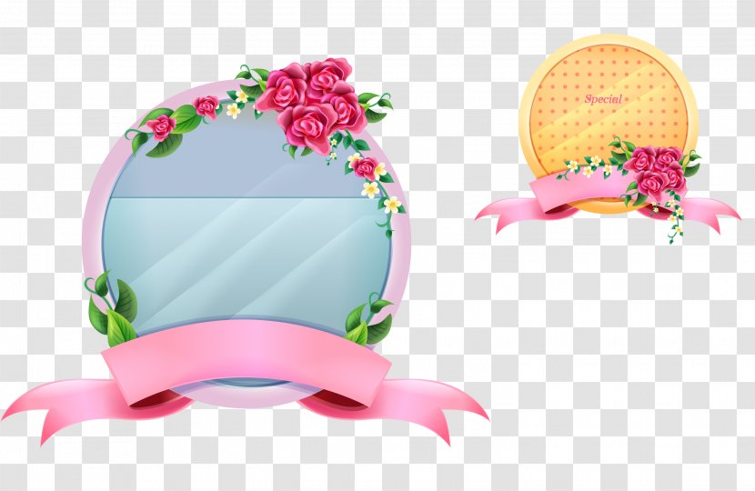 Ribbon Flowers Square Water Chestnut Lines - Button - Product Transparent PNG