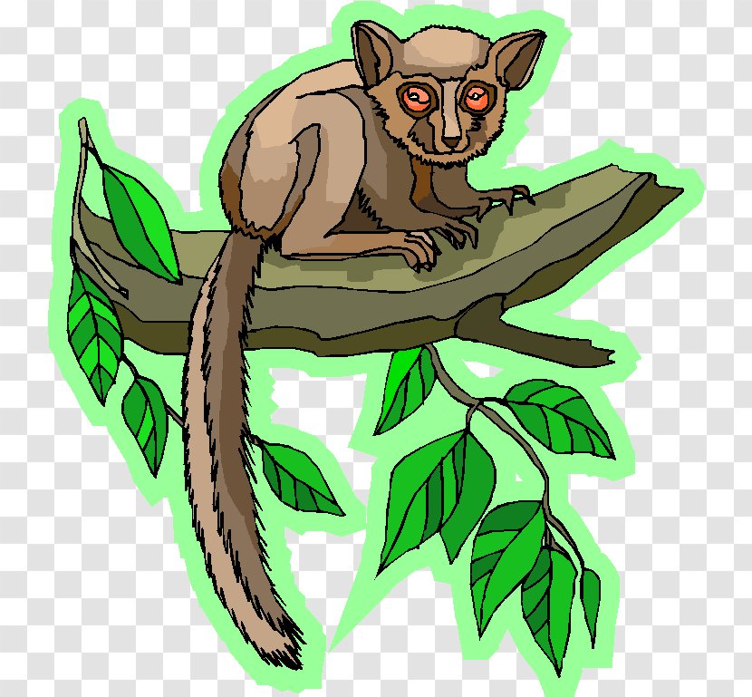 Mammal Illustration Clip Art Tree Legendary Creature - Tail - Bambu Lemur Transparent PNG