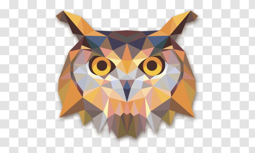 Owl Geometry Triangle Polygon Bird - Of Prey Transparent PNG