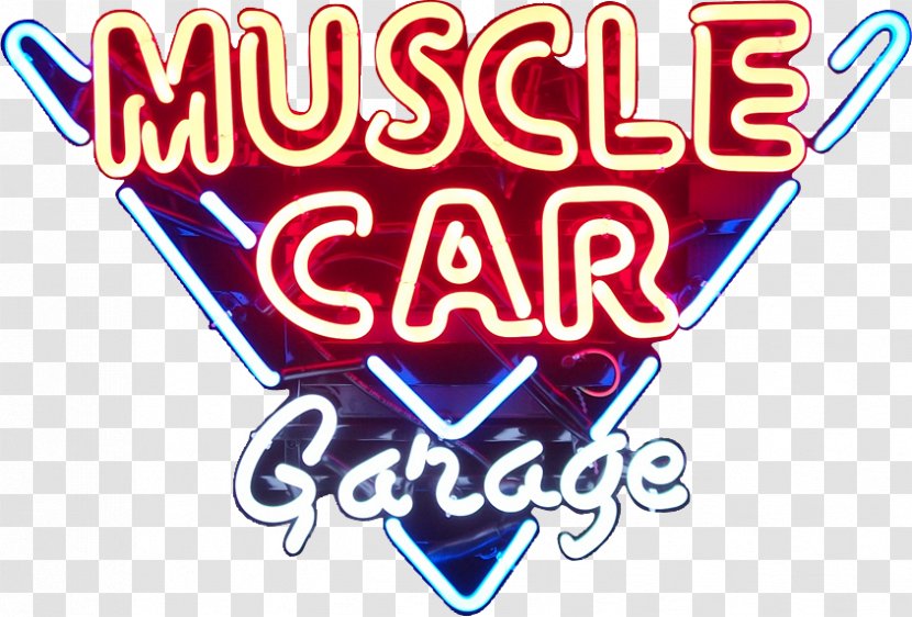Neon Sign Garage Car Man Cave Logo - Workshop - Muscle Transparent PNG
