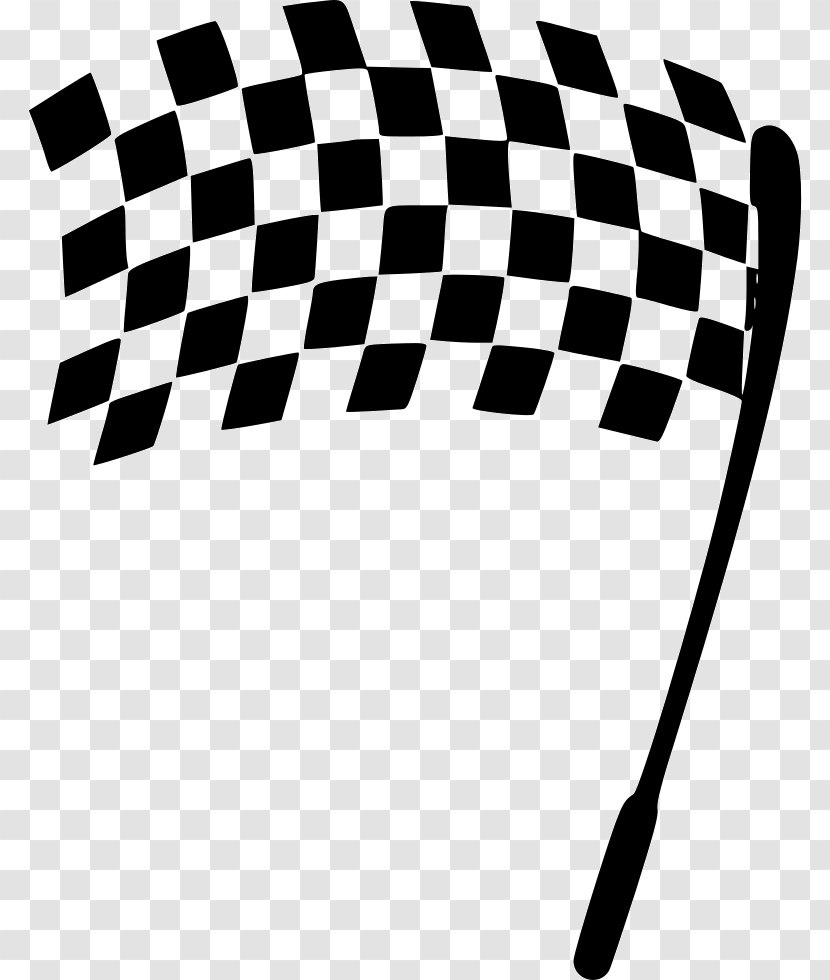 Racing Flags Clip Art Vector Graphics - Blackandwhite - Finish Outline Transparent PNG