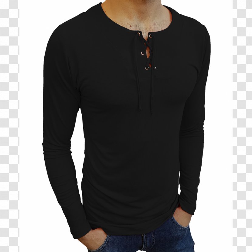Long-sleeved T-shirt Dress Shirt - Neck Transparent PNG